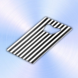 Abridor De Garrafa Cartão Em Forma De Crédito Simples Black and White Stripes |