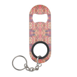 Abridor De Garrafa Chaveiro Padrão rosa e púrpura