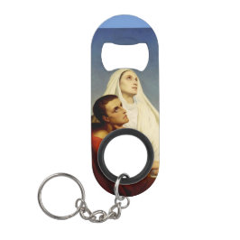 Abridor De Garrafa Chaveiro Santo Agostinho e Santa Mônica
