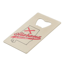 Abridor De Garrafa Em Forma De Carteira Alabama Coração de Dixie