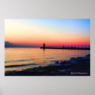 Abrigo sul, farol 36" de Michigan" poster X24
