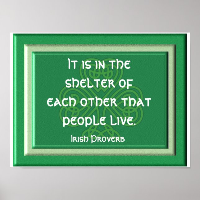 Abrigo um ao outro - Impressão do Proverb irlandês (Frente)