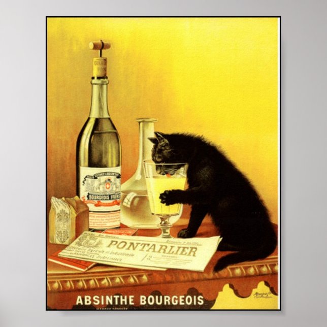 Absinthe Bourgeois Poster vintage (Frente)