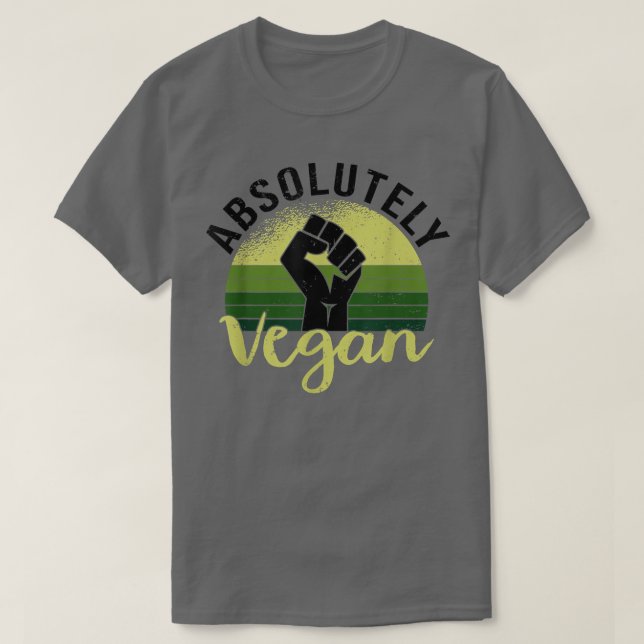 Absolutamente Vegan Engraçado Vegan e Camiseta Veg (Frente do Design)