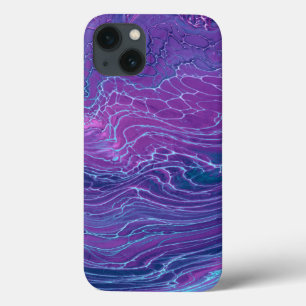 Abstração Acrílica Azul-Violeta-Roxo