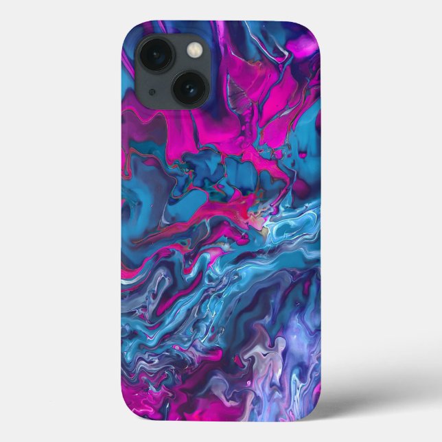 Abstração de Acrírio Marble Azul e Rosa (Verso)