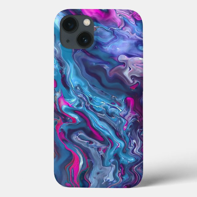 Abstração de Acrírio Marble Azul e Rosa (Verso)