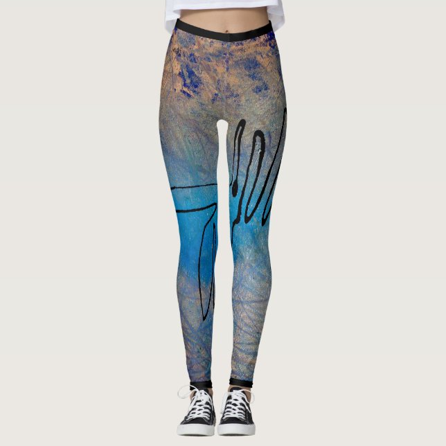 Abstract Art Leggings Blue Dog (Frente)