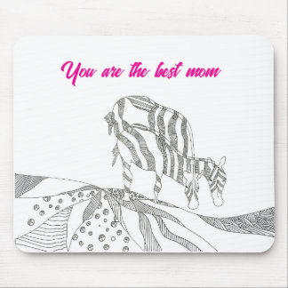 Abstract art stick figure mouse pad gift for mom