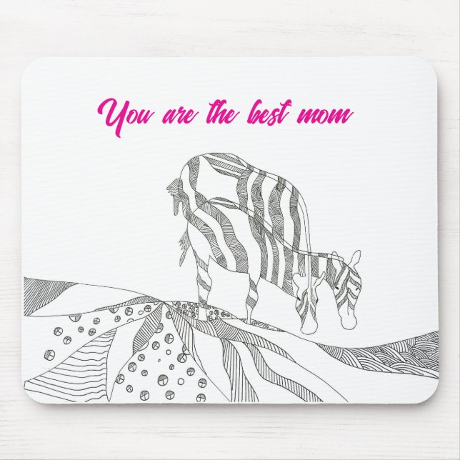 Abstract art stick figure mouse pad gift for mom (Frente)