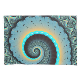 Abstract Blue Turquoise Orange Fractal Art Spiral