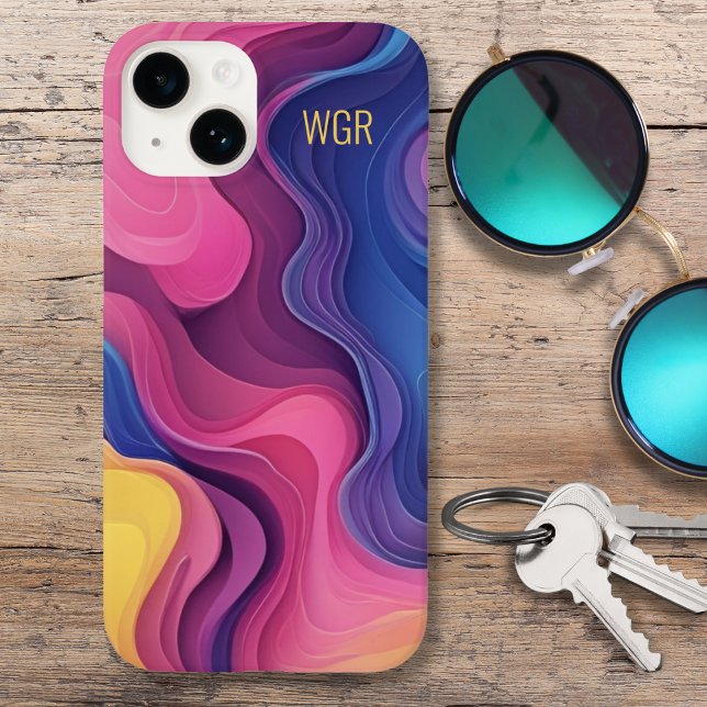 Abstract Colorful Swirls Monogram  (Criador carregado)
