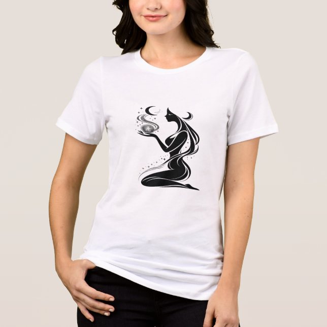 Abstract Feminine Silhouette Art T-Shirt for Women (Frente)