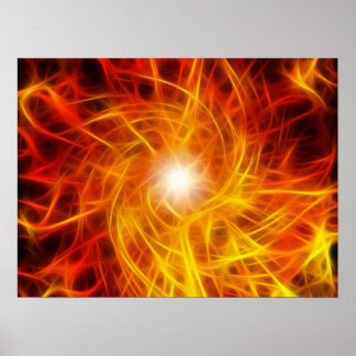 Abstract Fractal Fire Poster