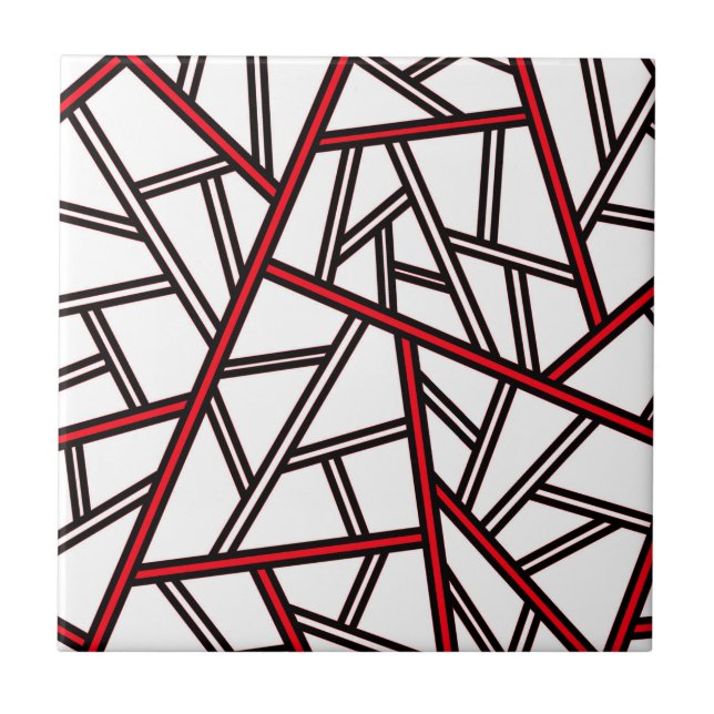 Abstract geometric pattern - red, black and white. (Frente)