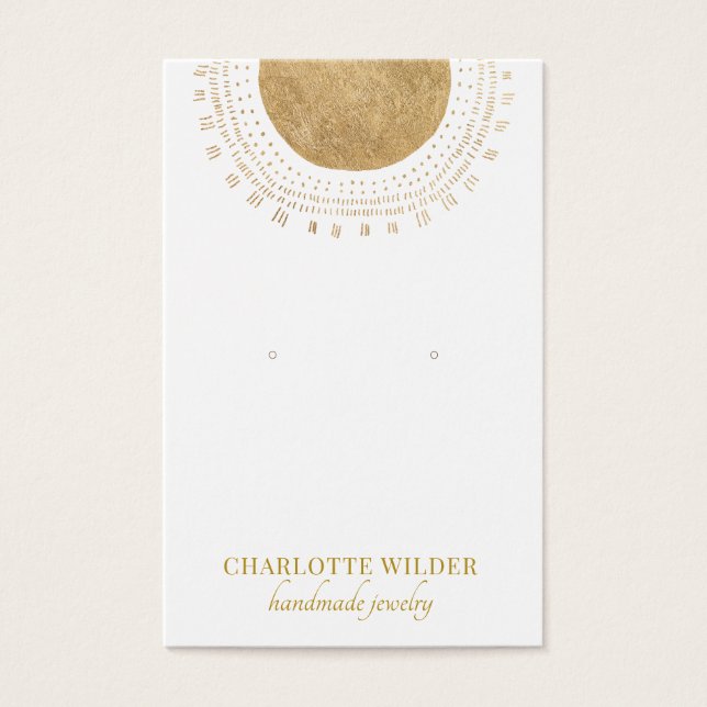 Abstract Gold Foil Circle Earring Display Card (Frente)