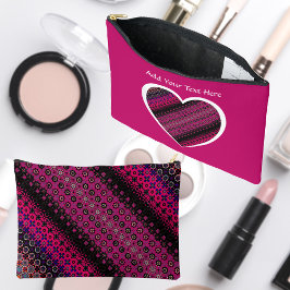 Abstract Hot Pink Pattern Cosmetic Bag
