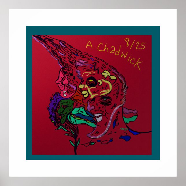 Abstract Moon Galaxy Art Poster Print (Frente)