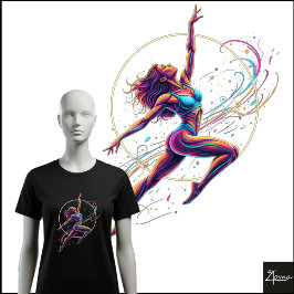 Abstract Neon Dancer Dynamic Leap Illustration