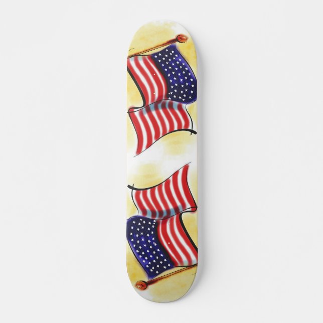 abstract old glory american flag skateboard deck (Frente)
