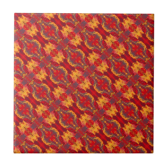 Abstract Painting Dragon Red, orange and yellow (Frente)