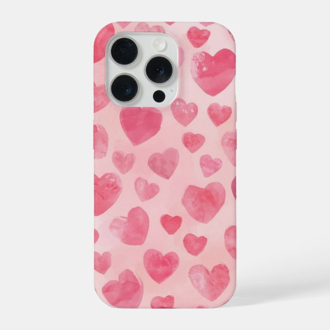 Abstract Pink Hearts Background Love Phone Case (Verso)