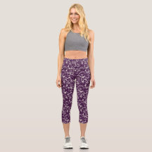 Abstract Purple Capris for Any Occasion
