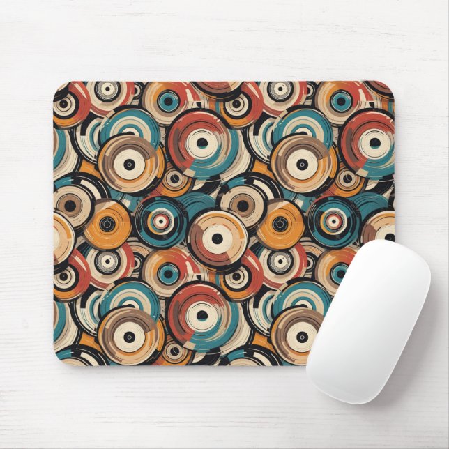 Abstract records Mouse Pad (Com mouse)