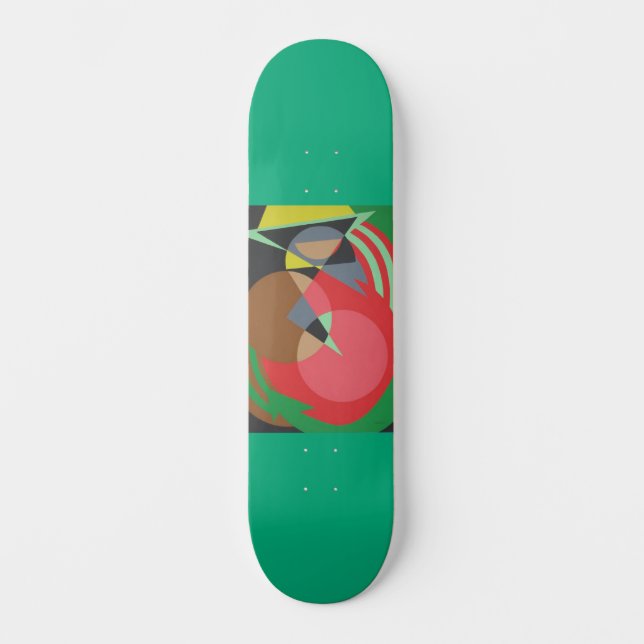 Abstract Red and Green Skateboard (Frente)