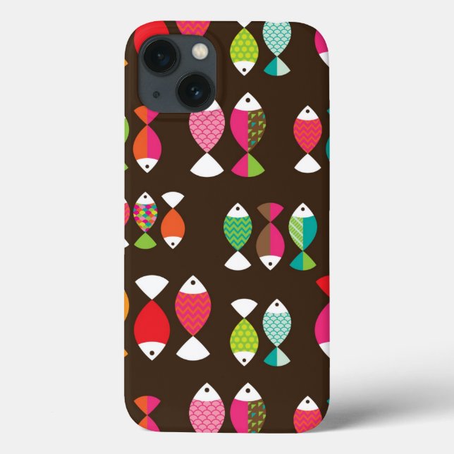 Abstract retro fish underwater pattern 2 (Verso)