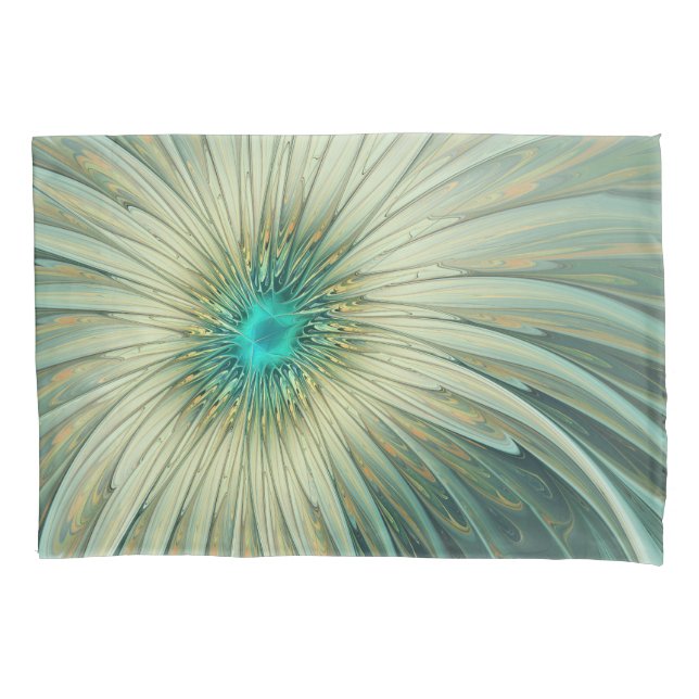Abstract Sage Green Fantasy Flower Fractal Art (Frente)