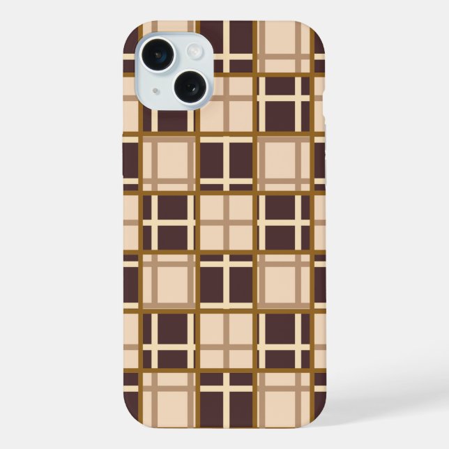 Abstract Shades of Brown iPhone 15 Plus Case (Verso)