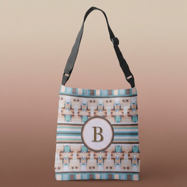 Abstract Southwest Blue and Brown Tote Bag (Criador carregado)