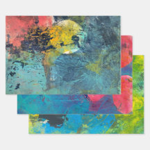 Abstrato acrílico Paint Gelli Impressão conjunto d