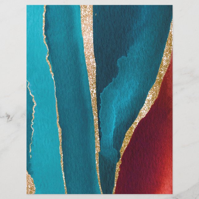 Abstrato Agate Style Scrapbook Paper (Frente)