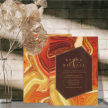 Abstrato Agate Wedding Hot Orange ID827