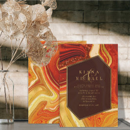 Abstrato Agate Wedding Hot Orange ID827