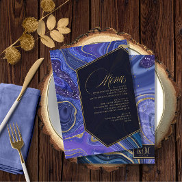 Abstrato Agate Wedding Menu V1 Midnight ID827