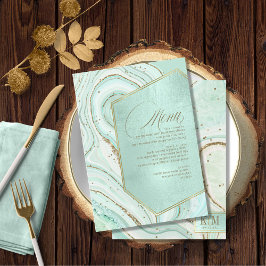 Abstrato Agate Wedding Menu V1 Mint ID827