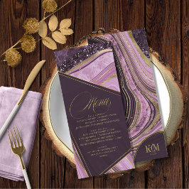 Abstrato Agate Wedding Menu V2 Mauve ID827