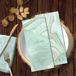 Abstrato Agate Wedding Menu V2 Mint ID827