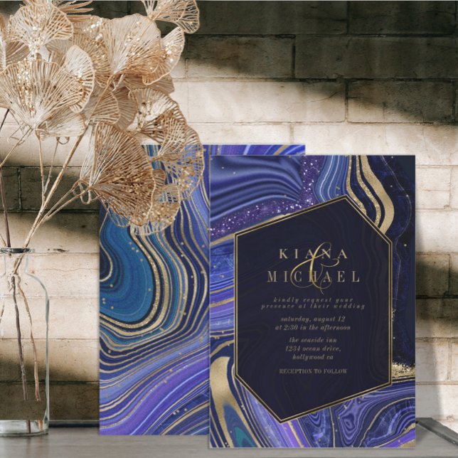 Abstrato Agate Wedding Midnight ID827 (Criador carregado)