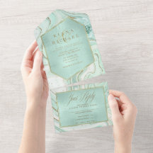 Abstrato Agate Wedding Mint Green ID827