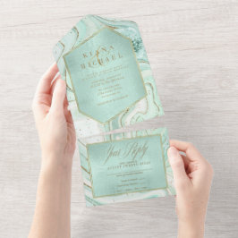 Abstrato Agate Wedding Mint Green ID827