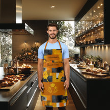 Abstrato amarelo e laranja - Cozinha dourada moder