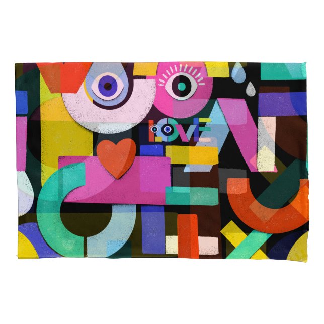 Abstrato amor, olhos: padrão colorido (Frente)