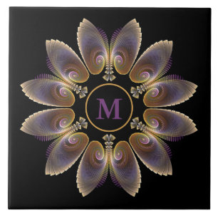 Abstrato Angel Wings Mandala Fractal Monograma