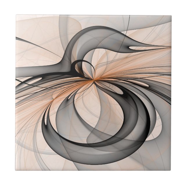 Abstrato Anthracite Cinza Siena Moderna Arte Fract (Frente)