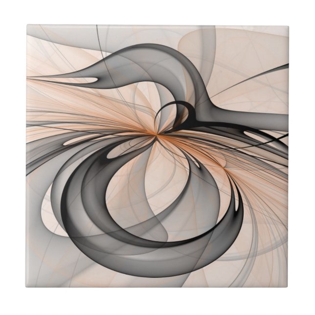 Abstrato Anthracite Cinza Siena Moderna Arte Fract (Frente)