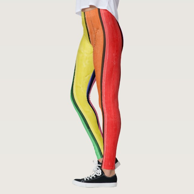 Abstrato arco-íris cores leggings (Esquerda)